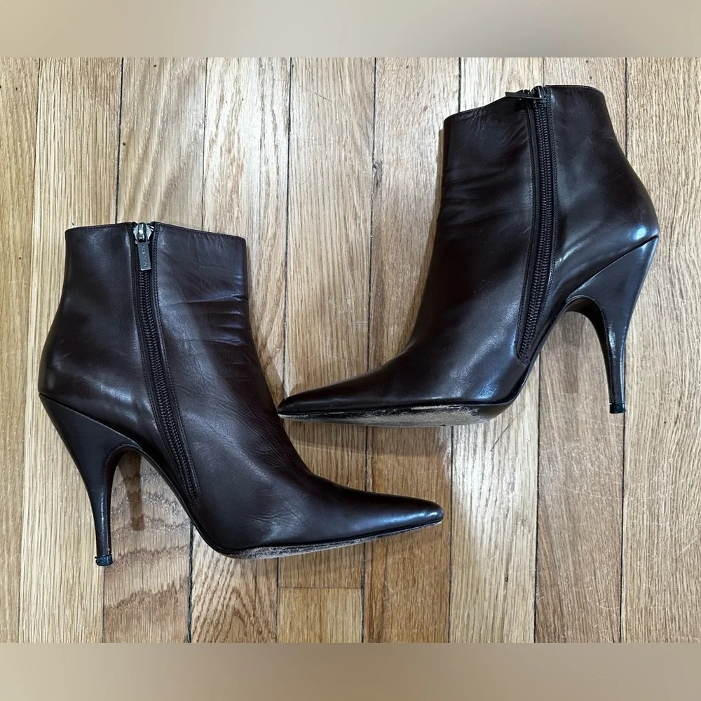Bottega Veneta moodec Flame ankle booties brown orange heeled boot SZ 38/8 - Picture 3 of 9